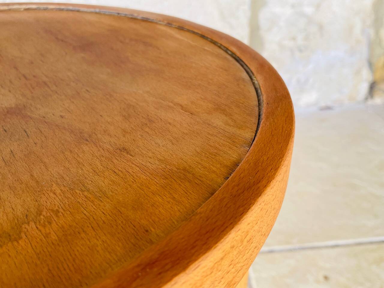 Curved wooden stool by Thonet for FMG Poland, 1930