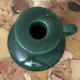 Saint-Clément green ceramic candlestick, 1950s