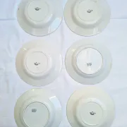 Orange and blue deep plates HBCM and St Amand