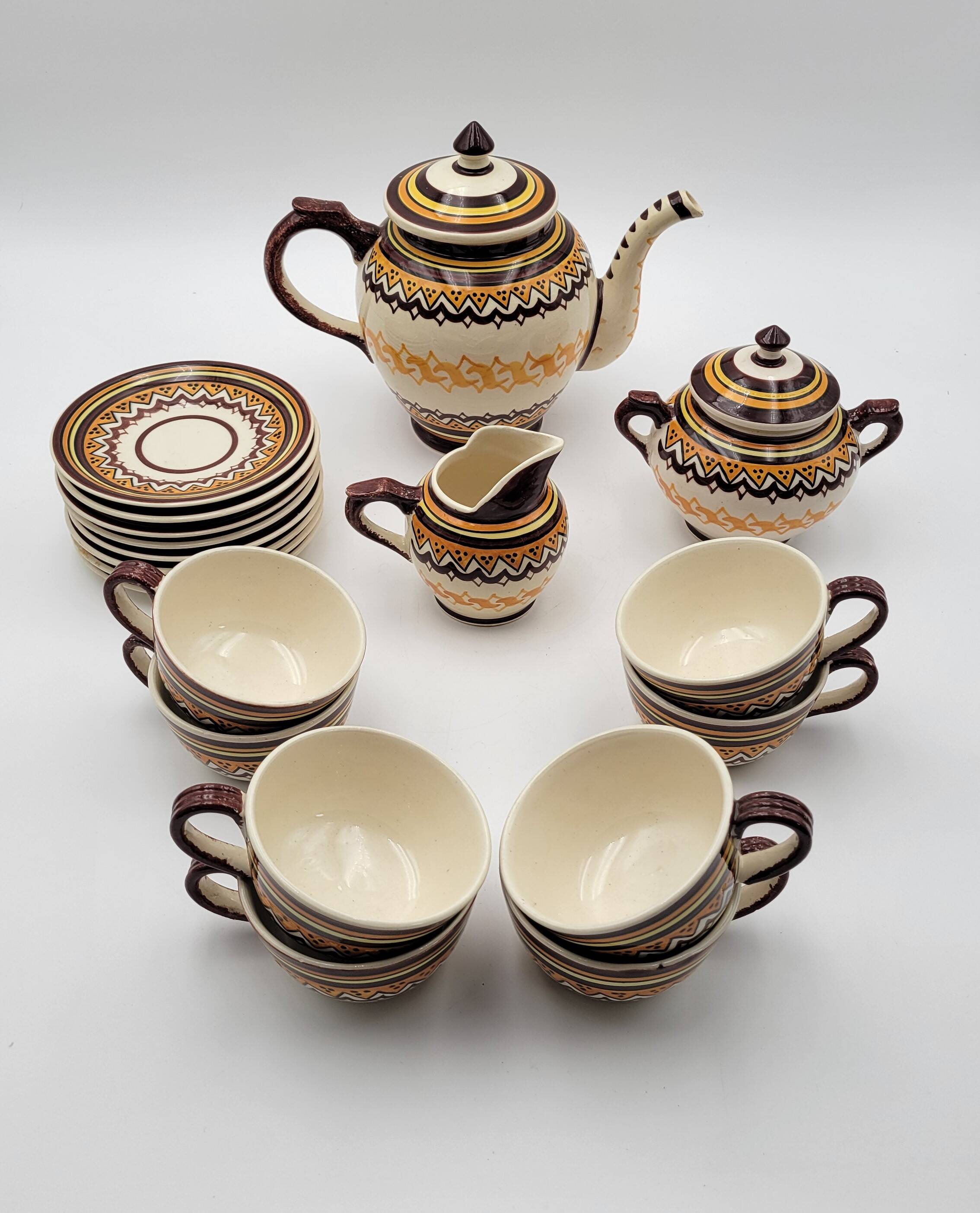 Henriot Quimper Breton coffee service