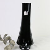 Black and white tempered glass vase, vintage 1960