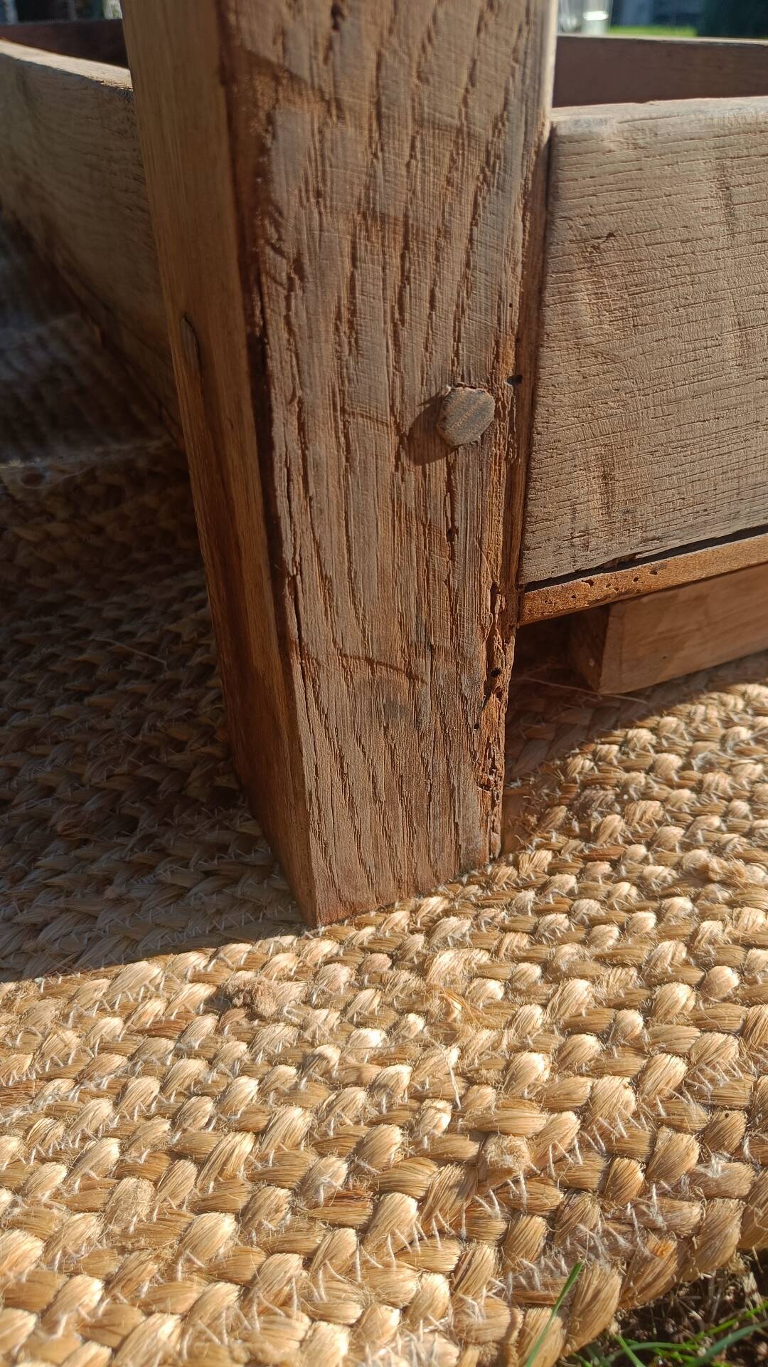 Old workshop bench in solid oak