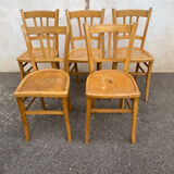 Set of 5 yellow bistro chairs