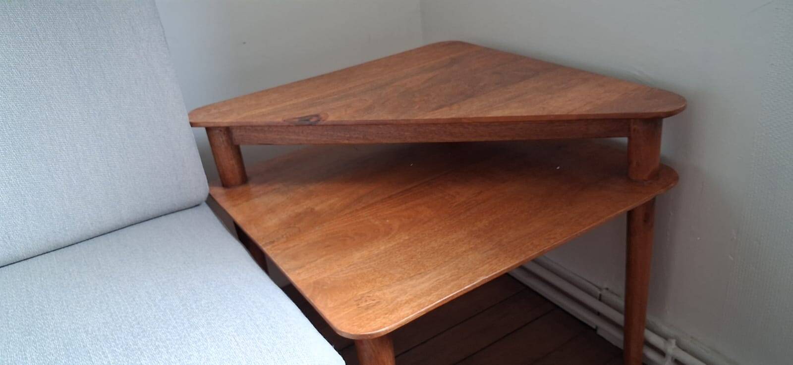 Scandinavian wooden coffee table, side table from the 1960s-1970s.
