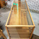 Vintage beech and glass display counter 1970