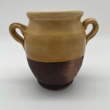 Varnished yellow terracotta confit pot