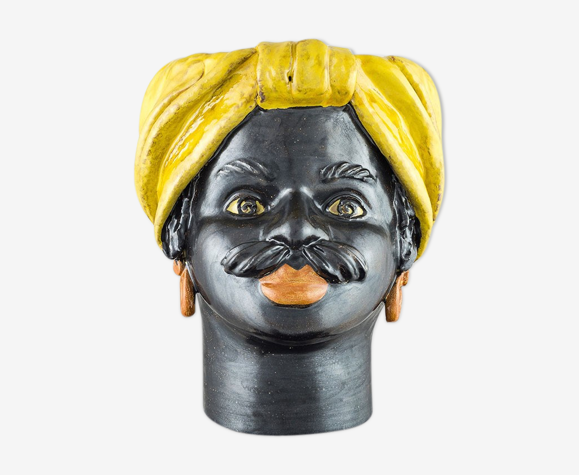 Vase tête moyenne jaune homme