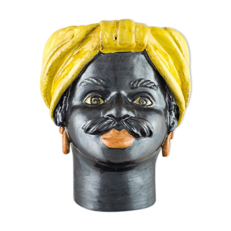 Medium-yellow male head vase