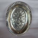 Antique Silver Plated Brass Oval Dish Fruit Bowl