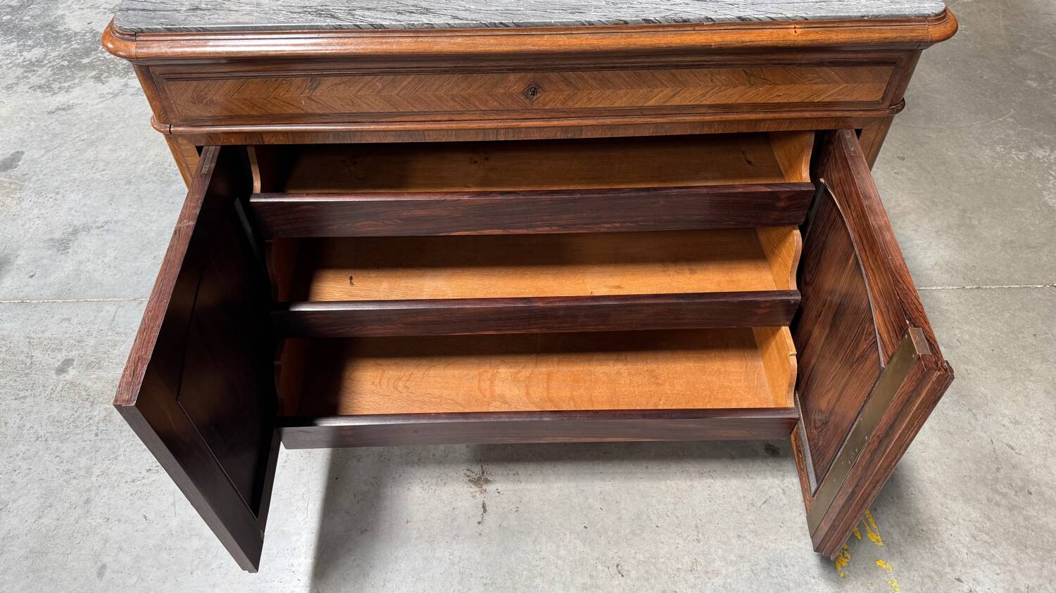 Antique chest of drawers with marble top