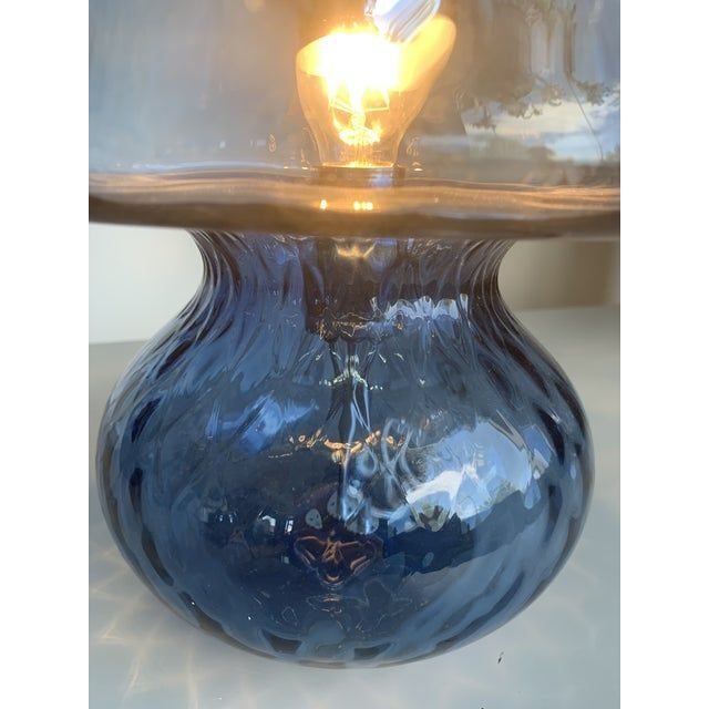 Murano style blue glass with “Ballotton” lamp