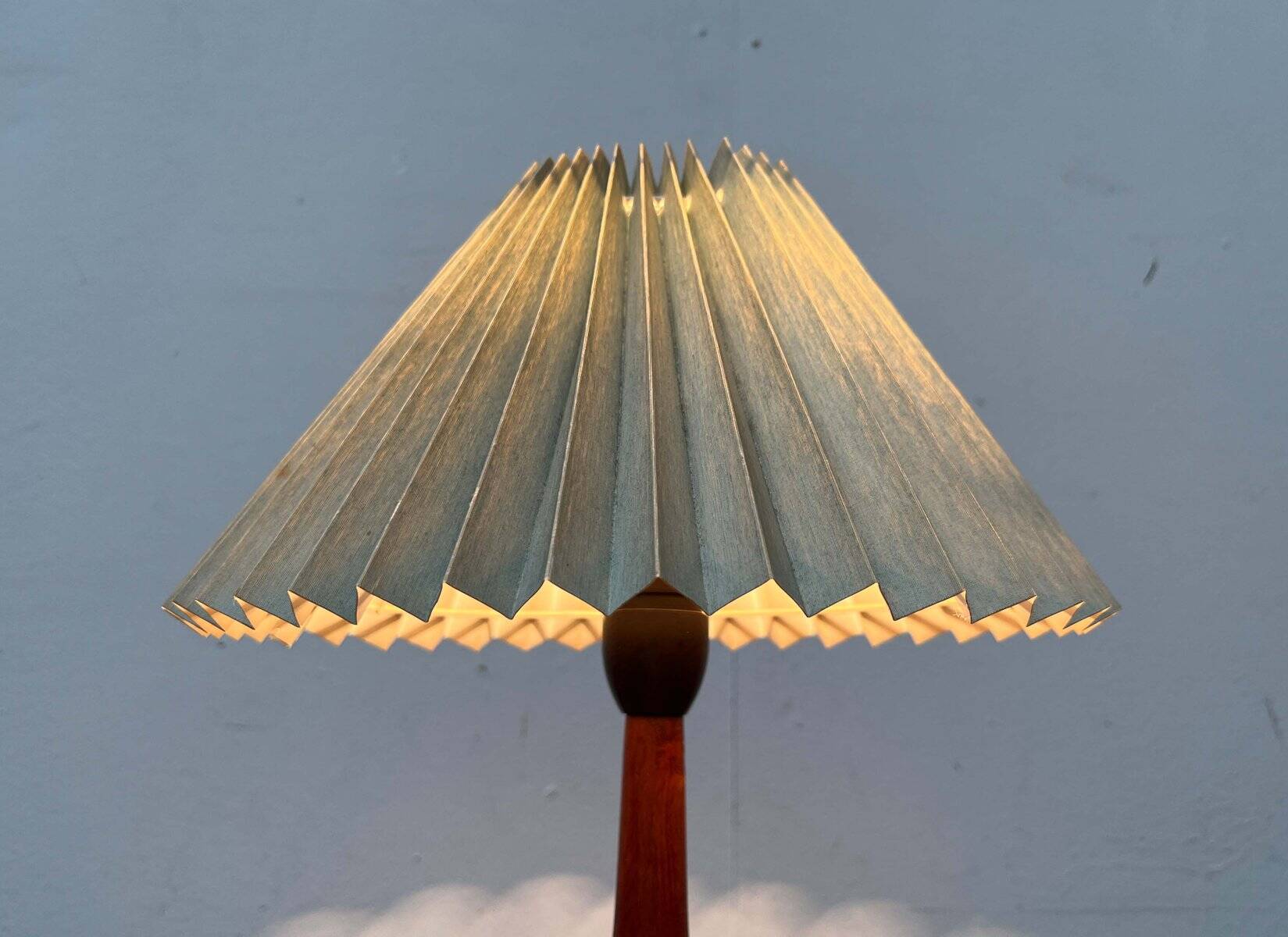 Danish modern teak table lamp from the mid-century, 1960s.