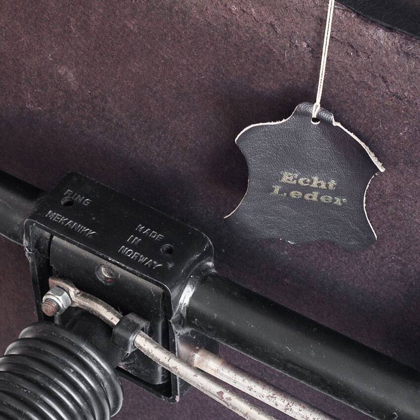 Vintage leather armchair. Swivel, on casters, multi-position. Norway, 1970s.