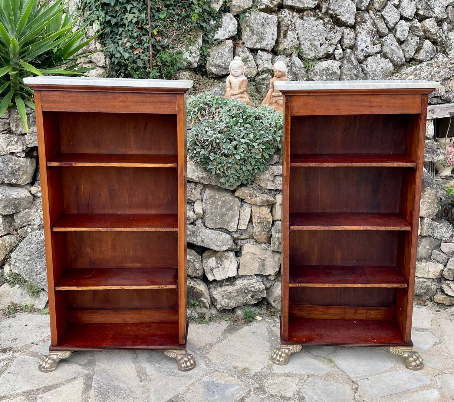 Pair of empire style mahogany bibuses