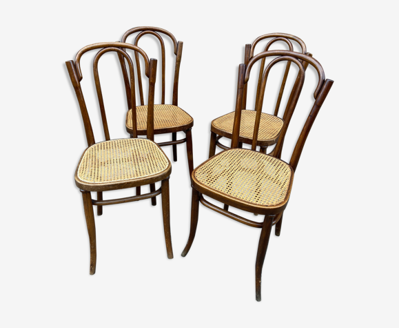 Suite de 4 chaises viennoise bistrot j j kohn nr 80 bois courbé