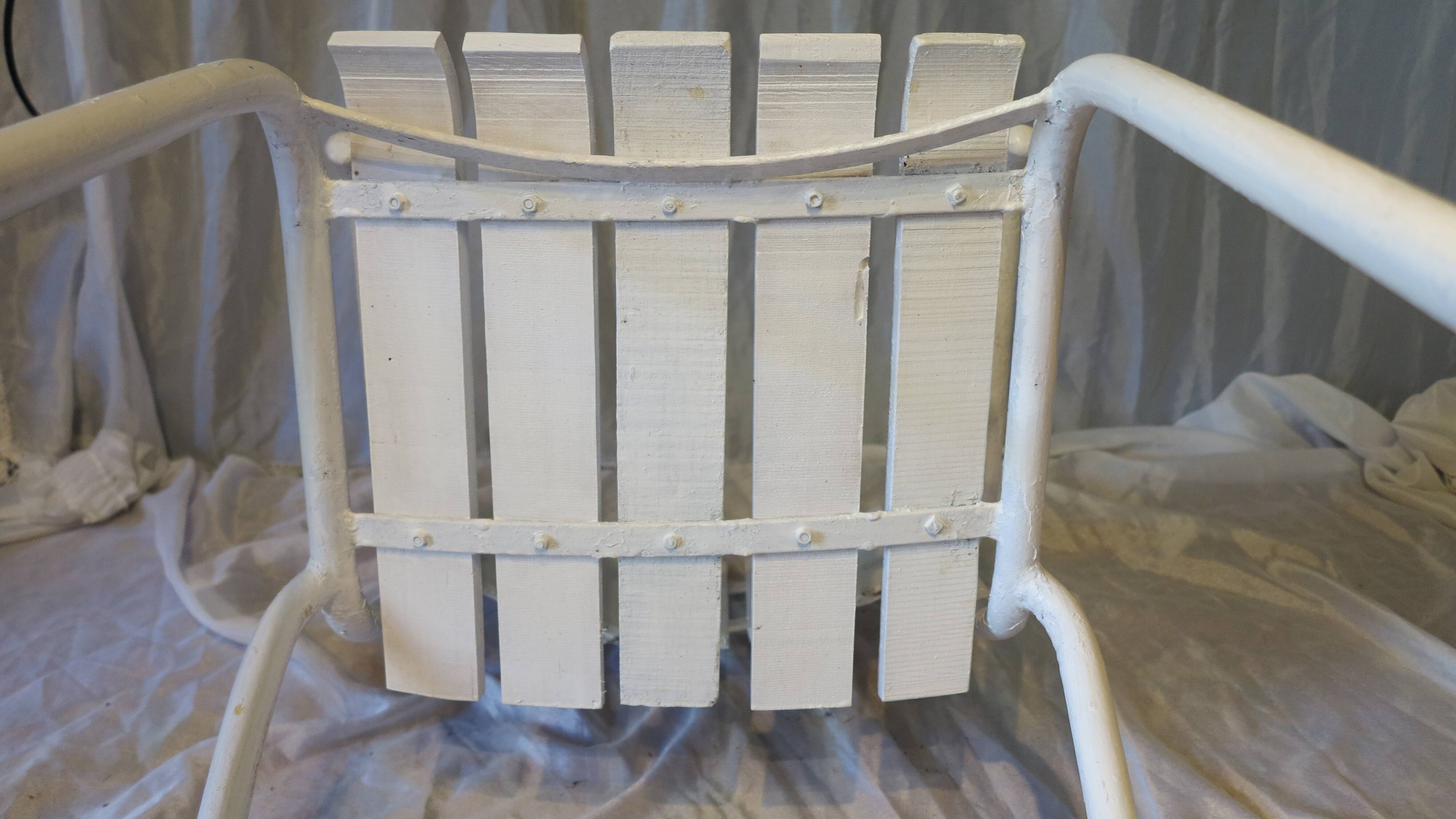 Pair of white garden armchairs
