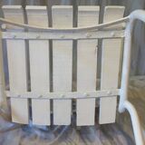 Pair of white garden armchairs