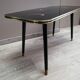 Table basse pieds compas plateau verre vintage 50/60