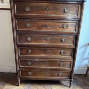Mahogany and black marble chest of drawers, late 18th-early 19th century