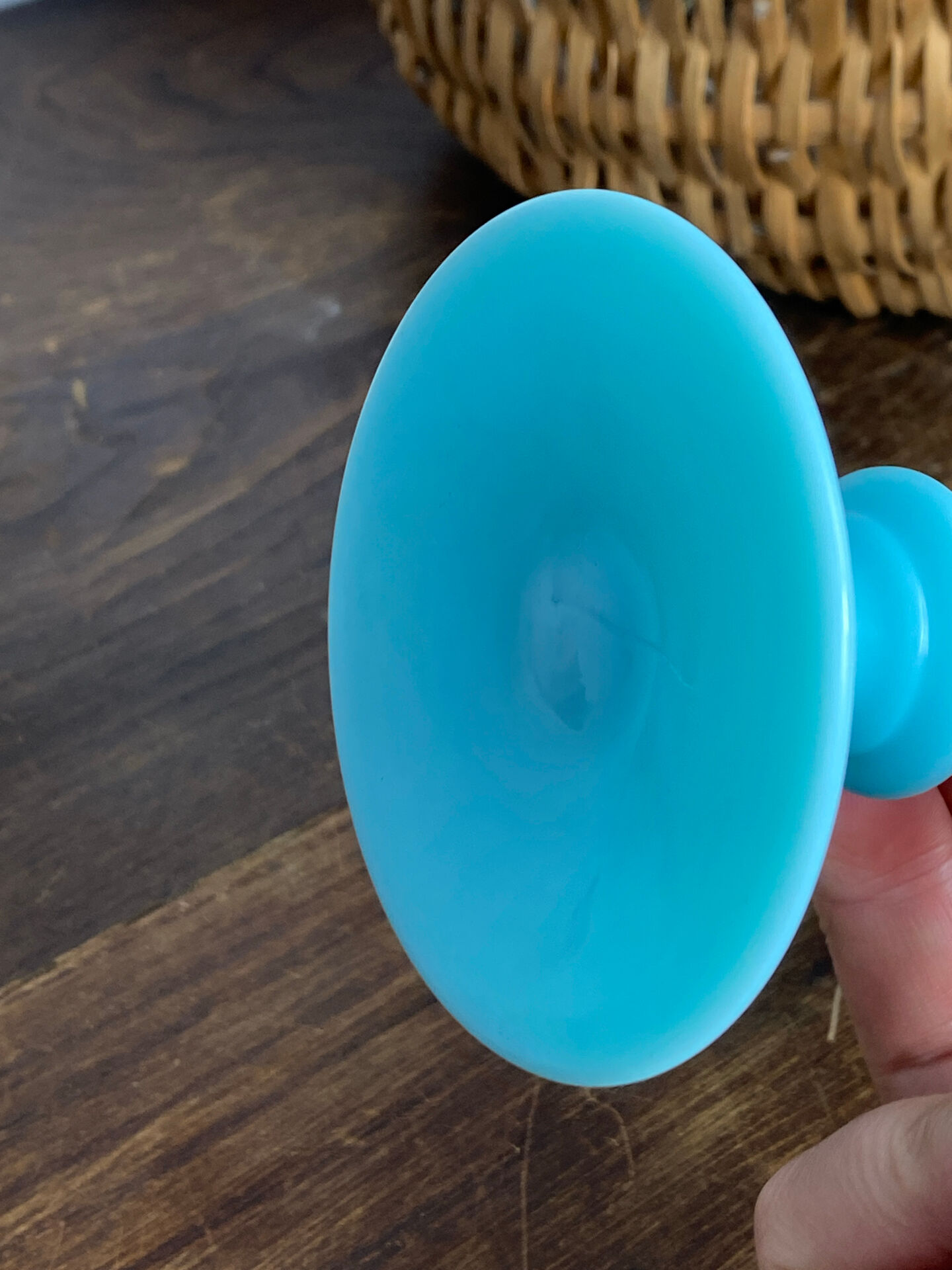 Blue opaline glass goblet from Portieux