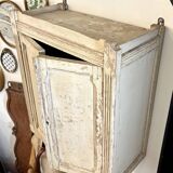 2-door wall cupboard in beige wood ☐ 59 x 50 cm