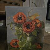 Oil on panel poppies