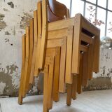 12 80s beech chairs