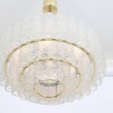 Lustre à tubes en verre glace Murano par Doria, Allemagne, années 1960