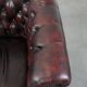 Cow leather Chesterfield club armchair in classic English style