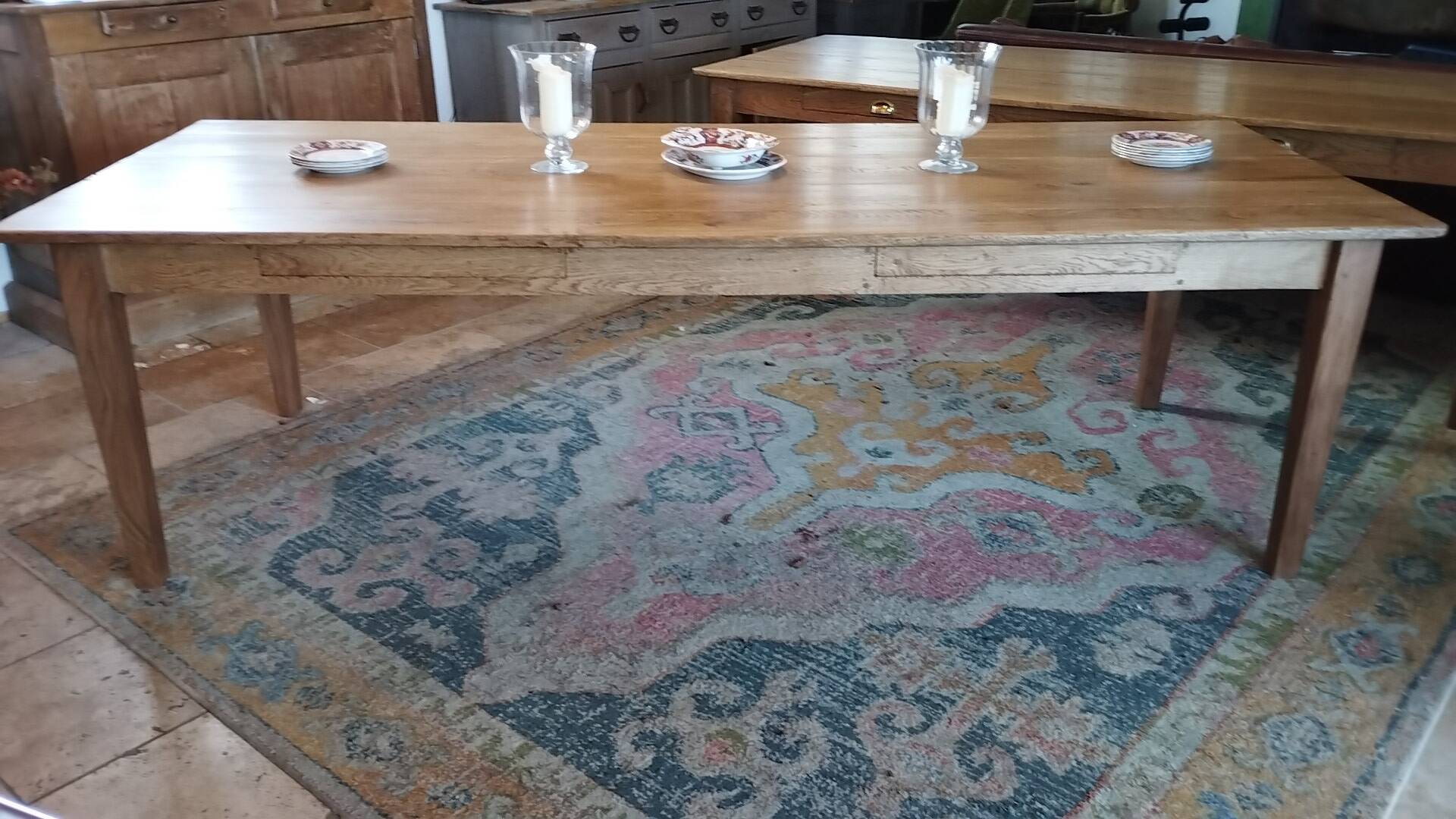 Solid oak farmhouse table 260x100