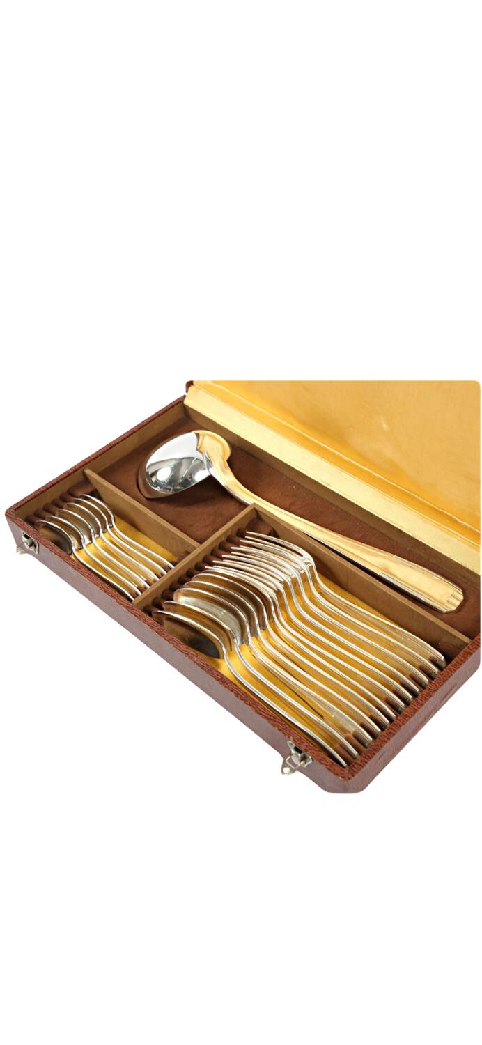 Silver-plated metal cutlery set