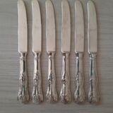 Set of 6 silver metal knives