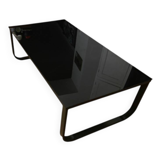 Glass and metal coffee table