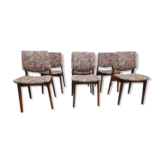 Set of 6 Scandinavian chairs year 70 vintage