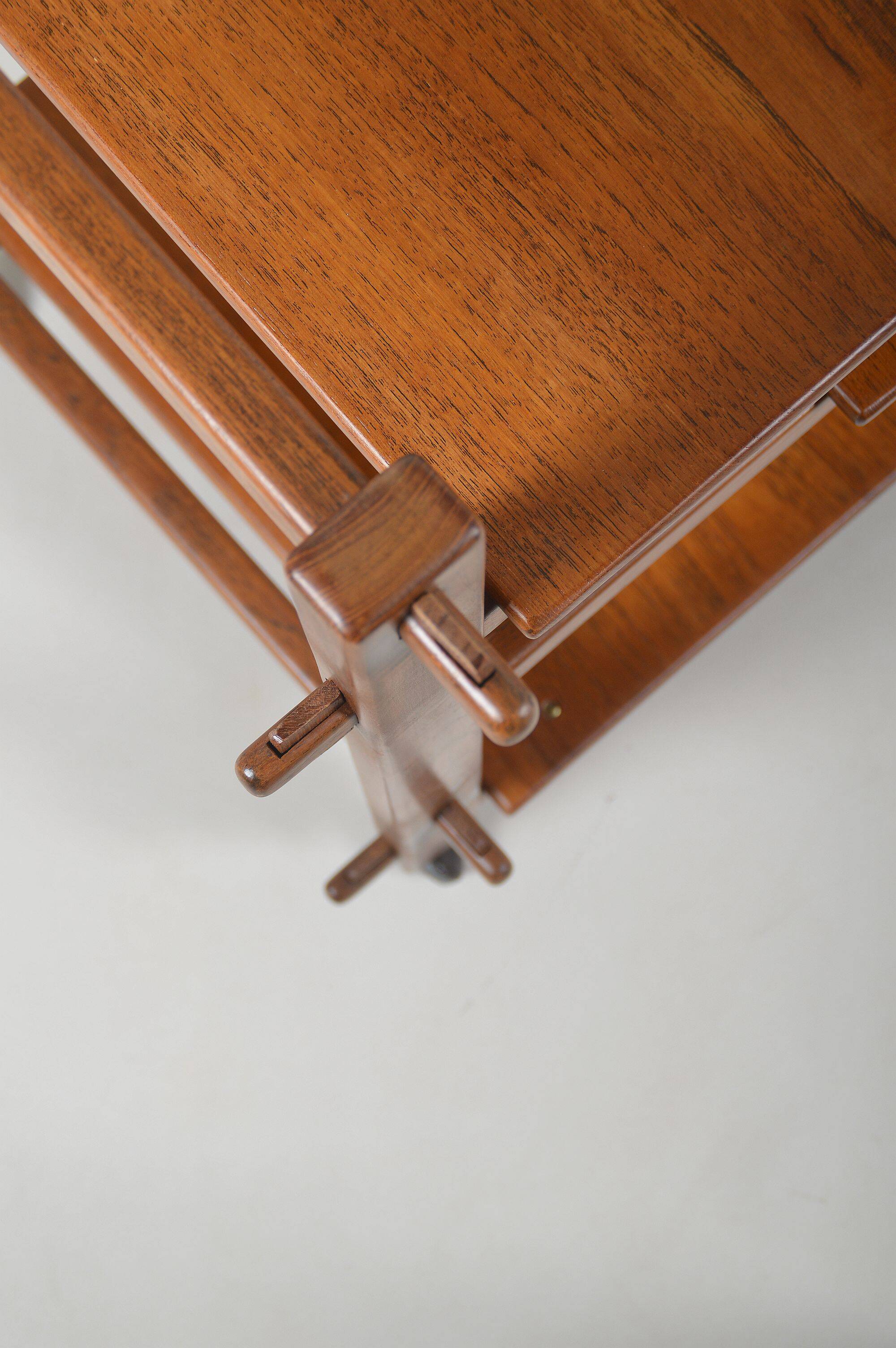 Brutalist serving trolley with interchangeable trays, 1970s