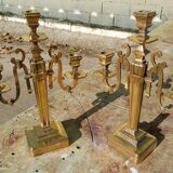 Art deco bronze candelabras