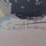 Landscape of Provence, lithograph signed Sarthou