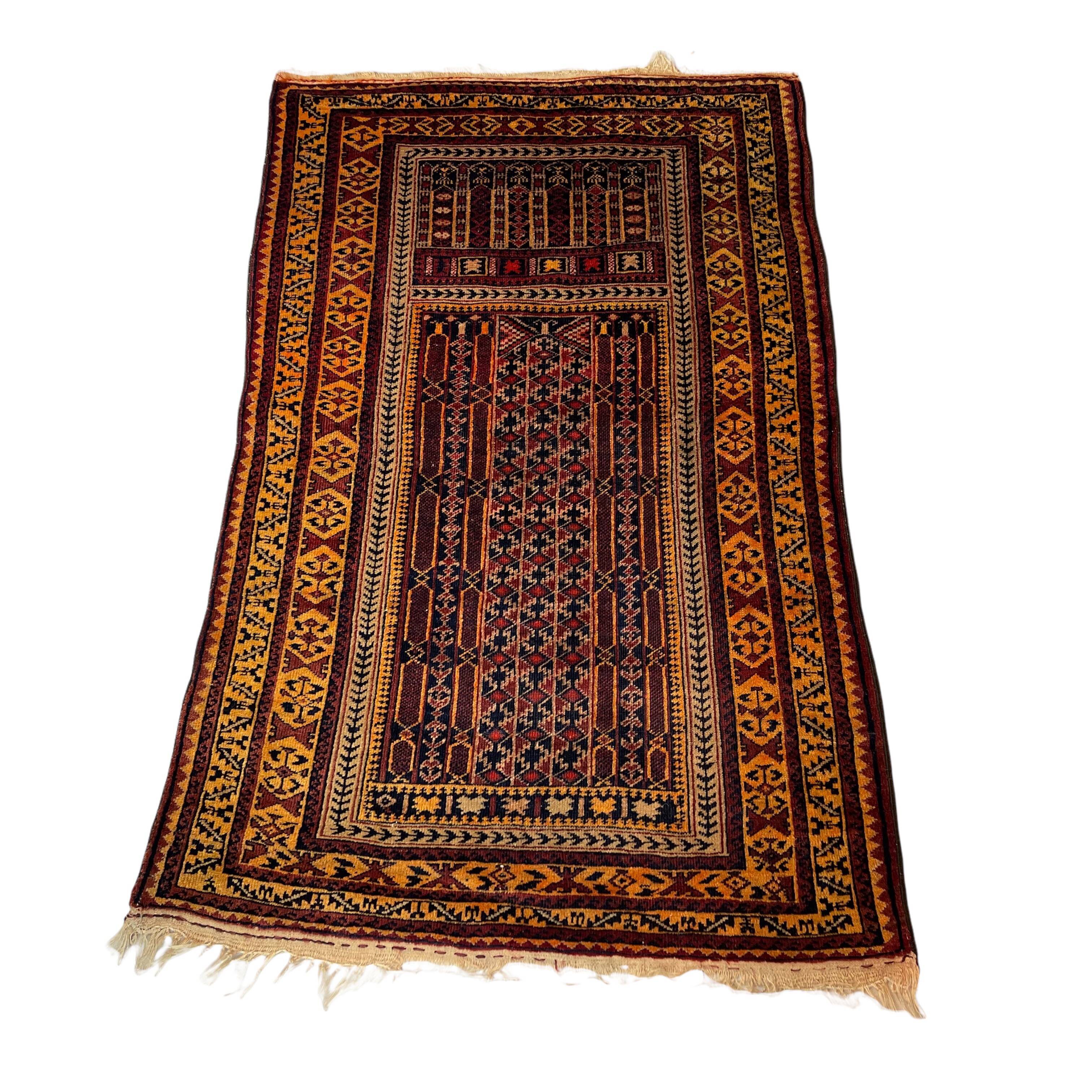 Vintage afghan belouch  rug ,feiner handgeknüpfter orientteppich afghan belutsch teppich, 140 x 86cm