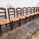 Série de 10 chaises paillé rustique anciennes