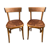 Pair of chairs bistro baumann curved wood
