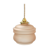 Art deco hanging in pink-apricot frosted glass