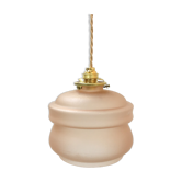 Art deco hanging in pink-apricot frosted glass