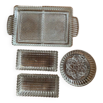 50s glass tray and ramekins.
