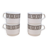 Set of 4 Murielle Boch coffee cups 1960