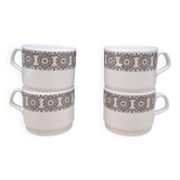 Set of 4 Murielle Boch coffee cups 1960