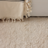 Soft fringed carpet - plain white - 170 x 240 cm