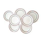Set of 6 gien faience plates