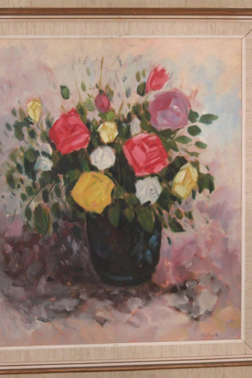 Original European Oil on Canvas – “Vase” – Signed Willack – Vintage