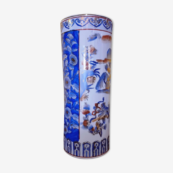 Vase Cylindre en Porcelaine Chinoise, Milieu du 20ème Siècle