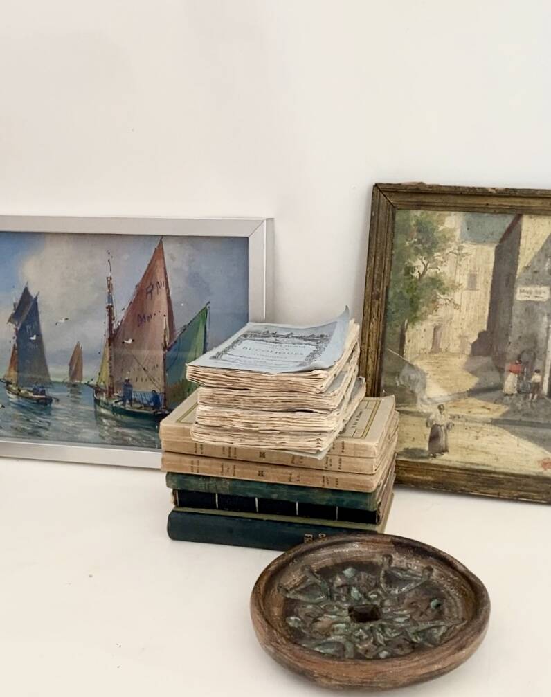 Huile sur bois, années 40 sous verre